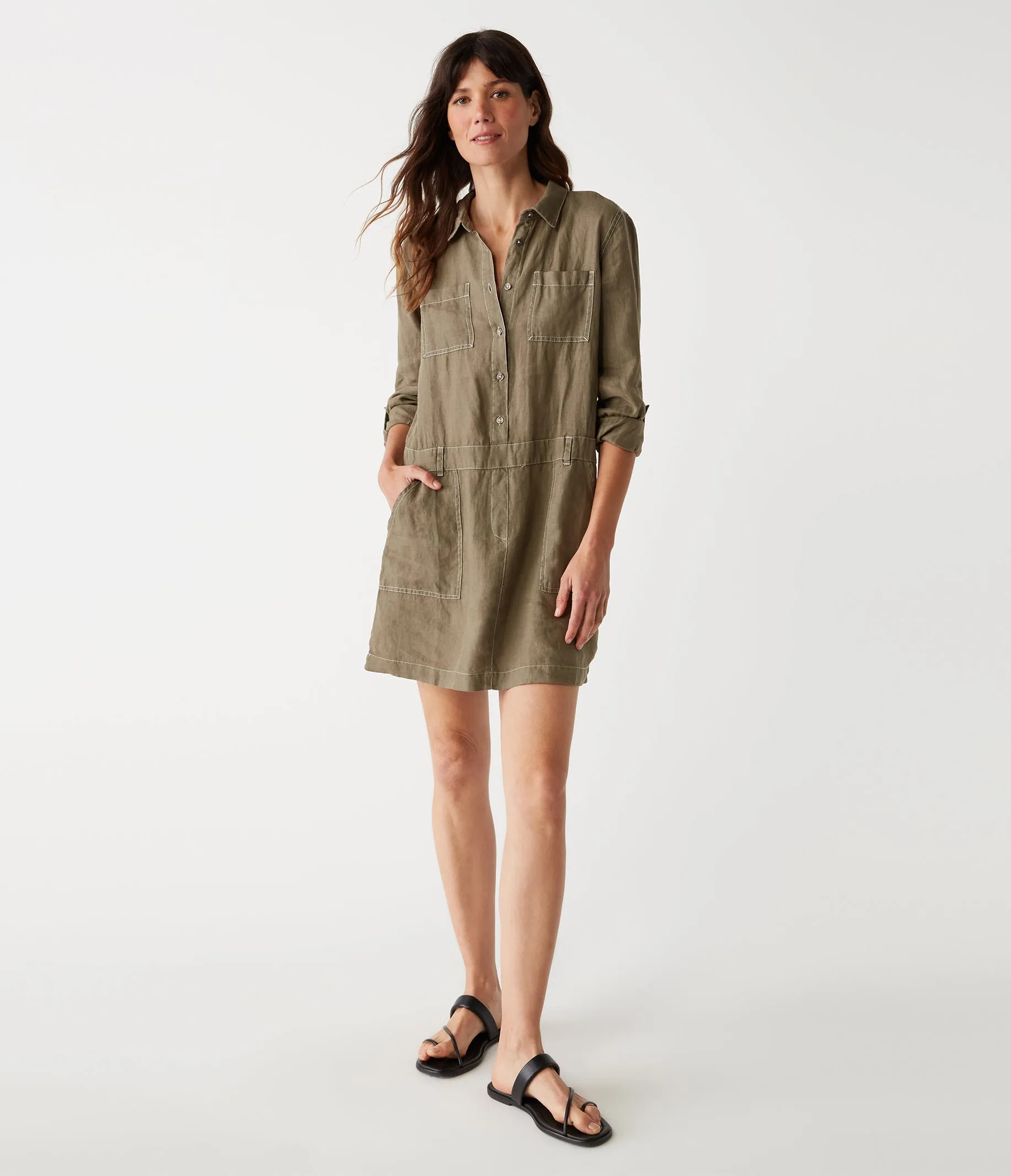 Pilar Linen Shirt Dress