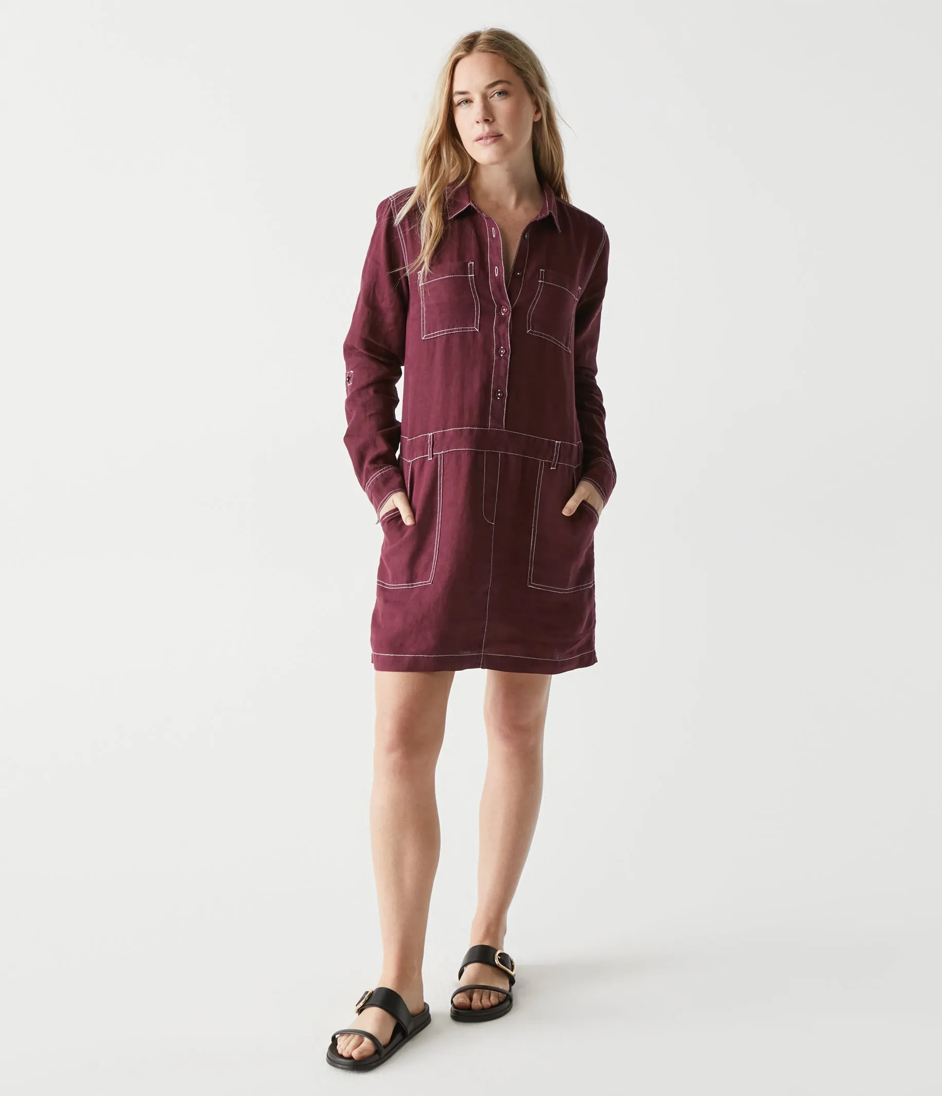 Pilar Linen Shirt Dress