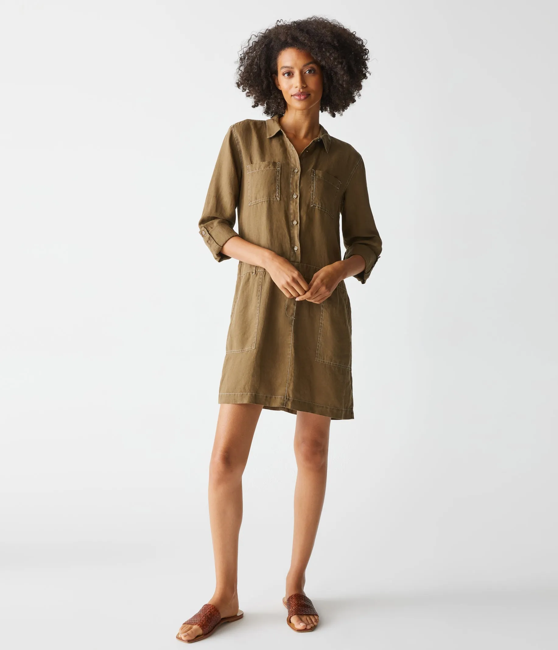 Pilar Linen Shirt Dress