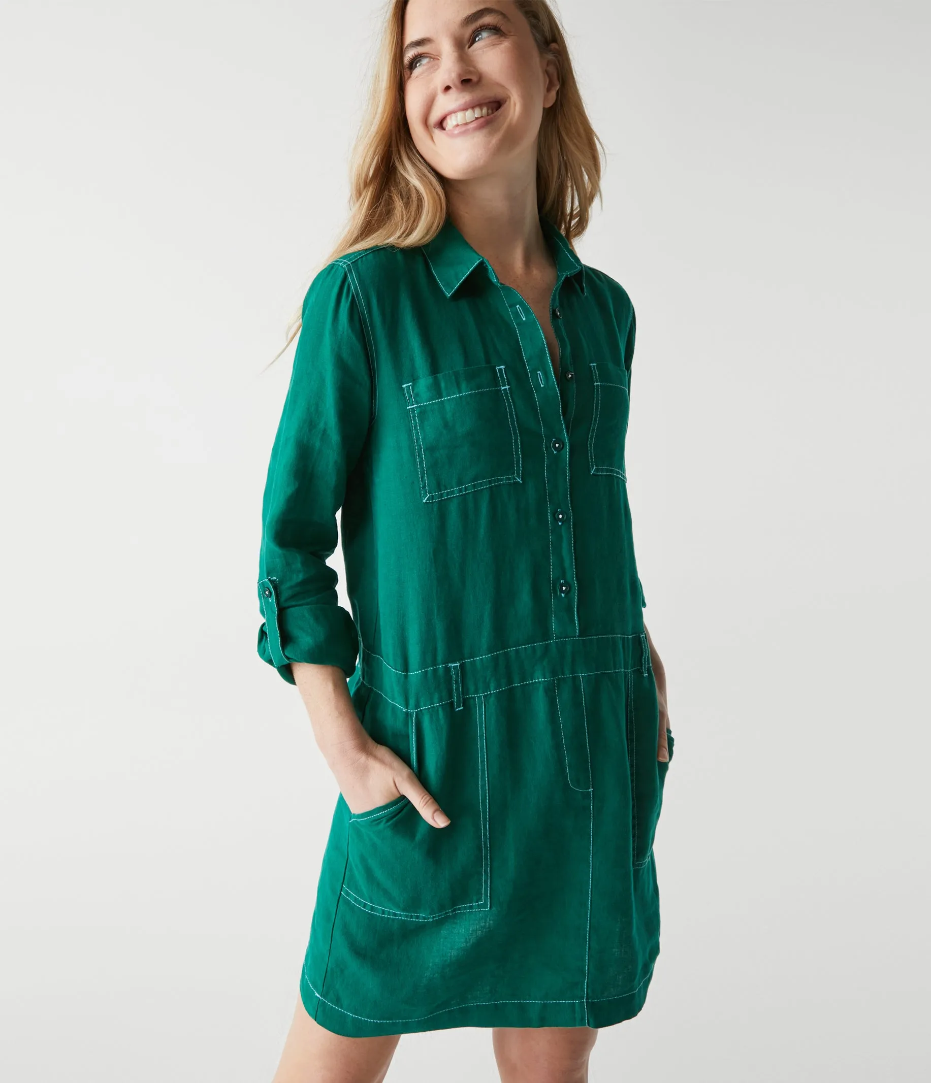 Pilar Linen Shirt Dress