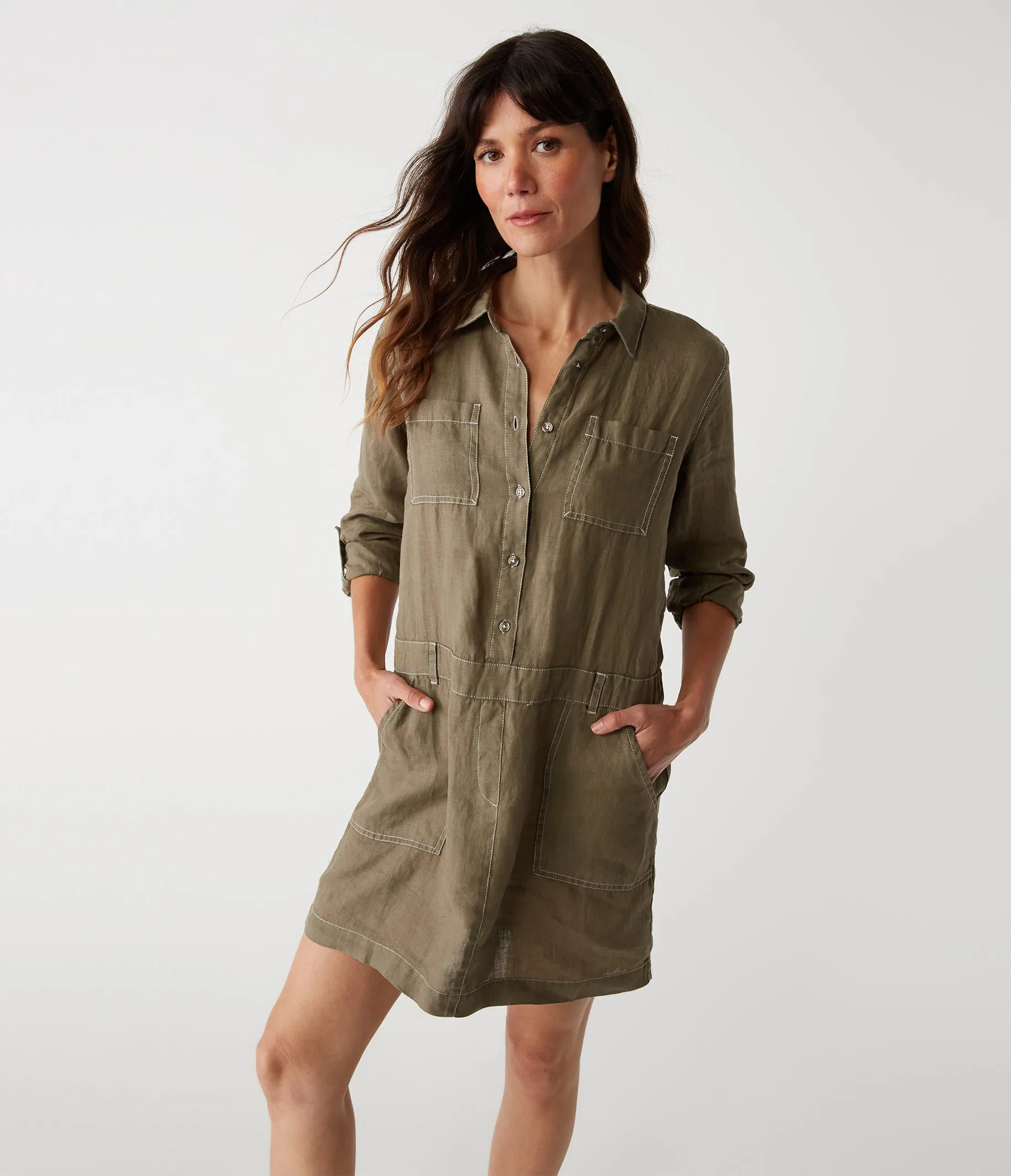 Pilar Linen Shirt Dress