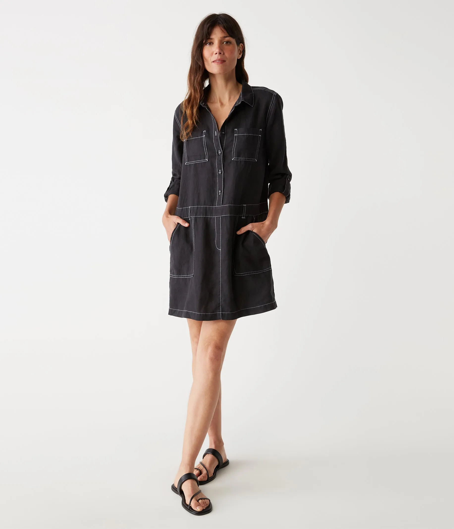 Pilar Linen Shirt Dress