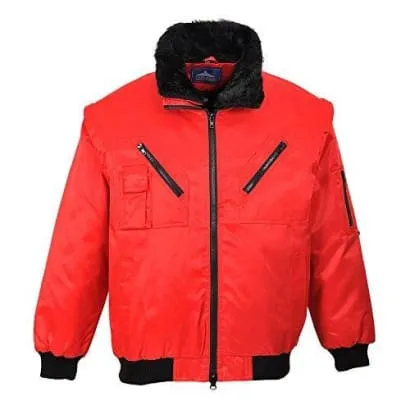Pilot Jacket Fur Lined Water Resistant 4 in 1 Work Jacket (zip off sleeves) Bodywarmer - PJ10