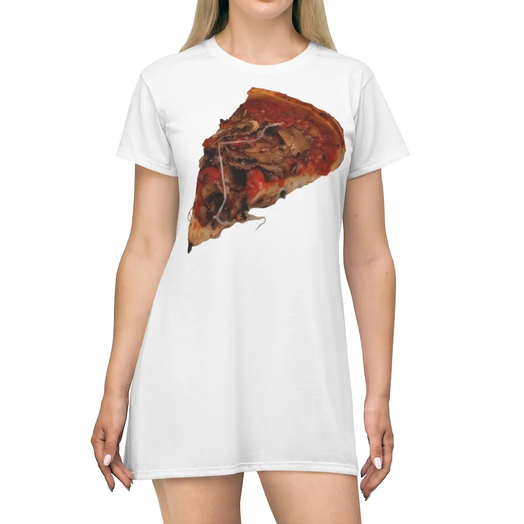 Pizza All Over Print T-Shirt Dress
