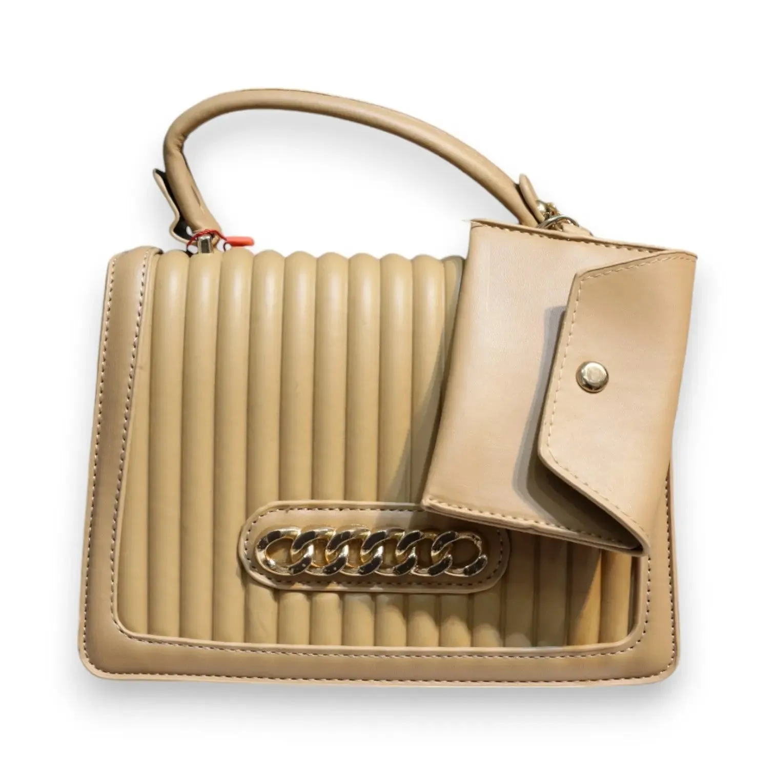 Quilted Satchel With Detachable Wallet