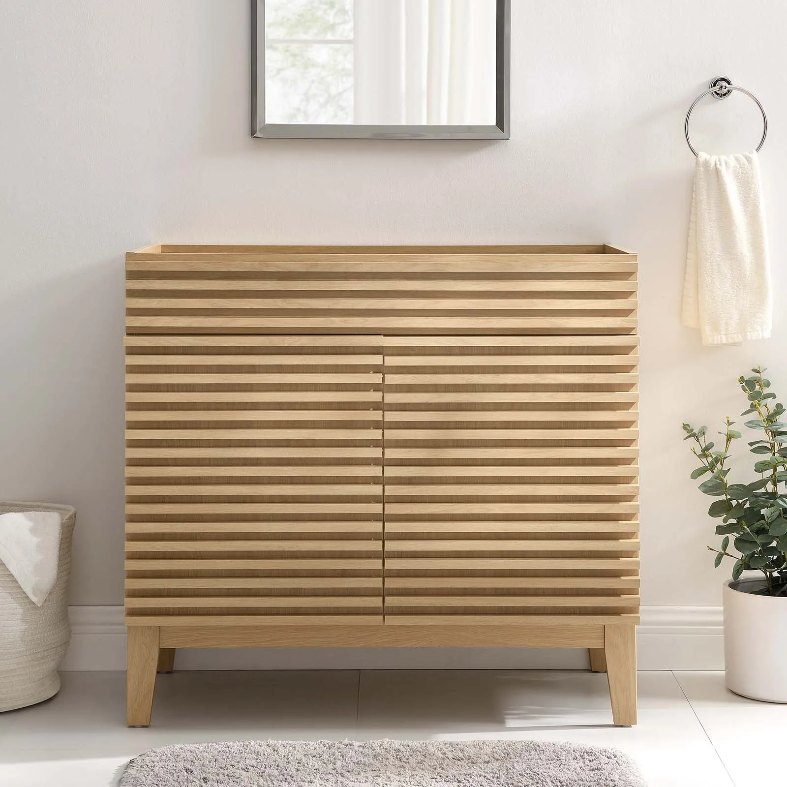 Render 36" Bathroom Vanity Cabinet Oak EEI-4340-OAK