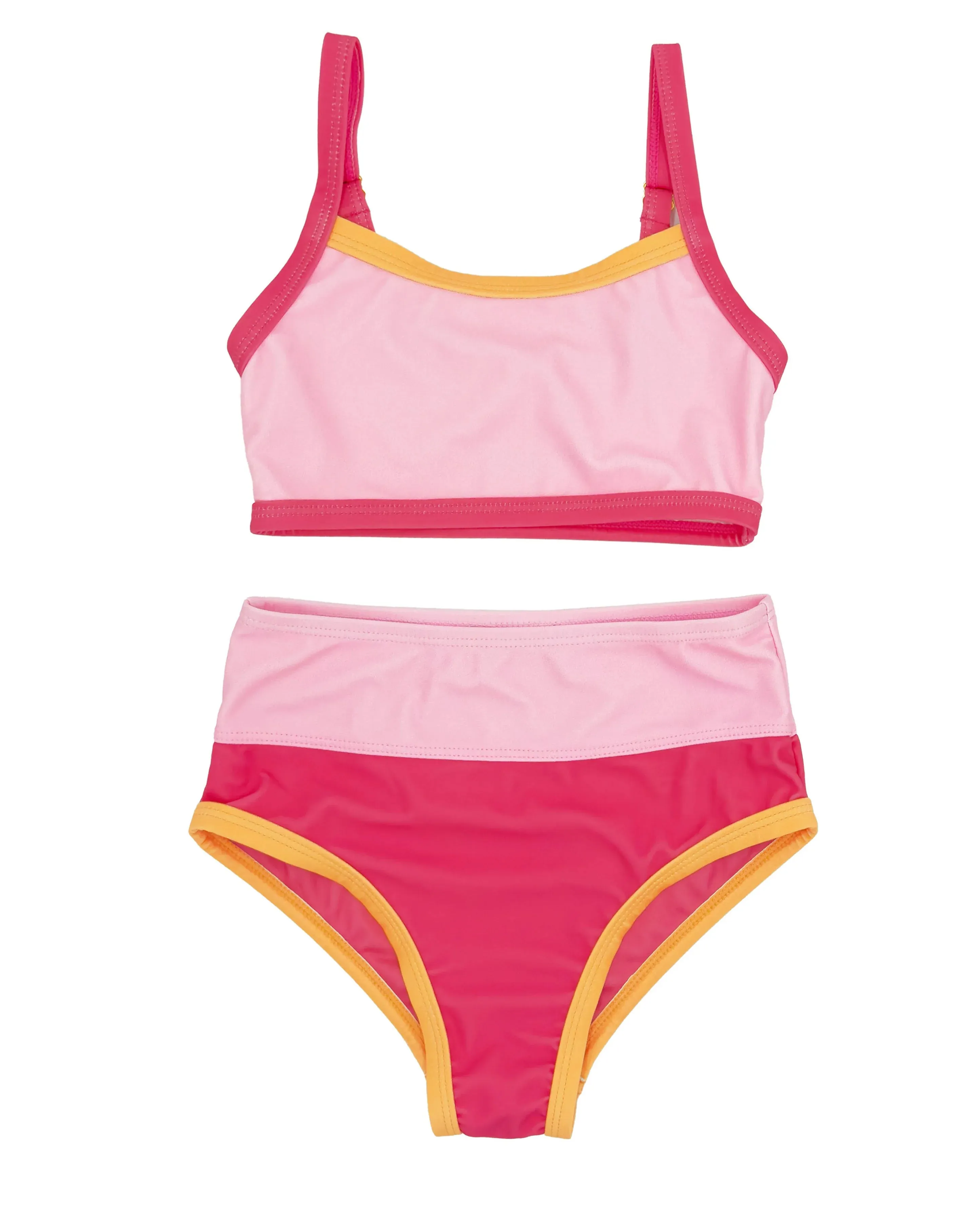 Retro Ringer Bikini - Hot Coral
