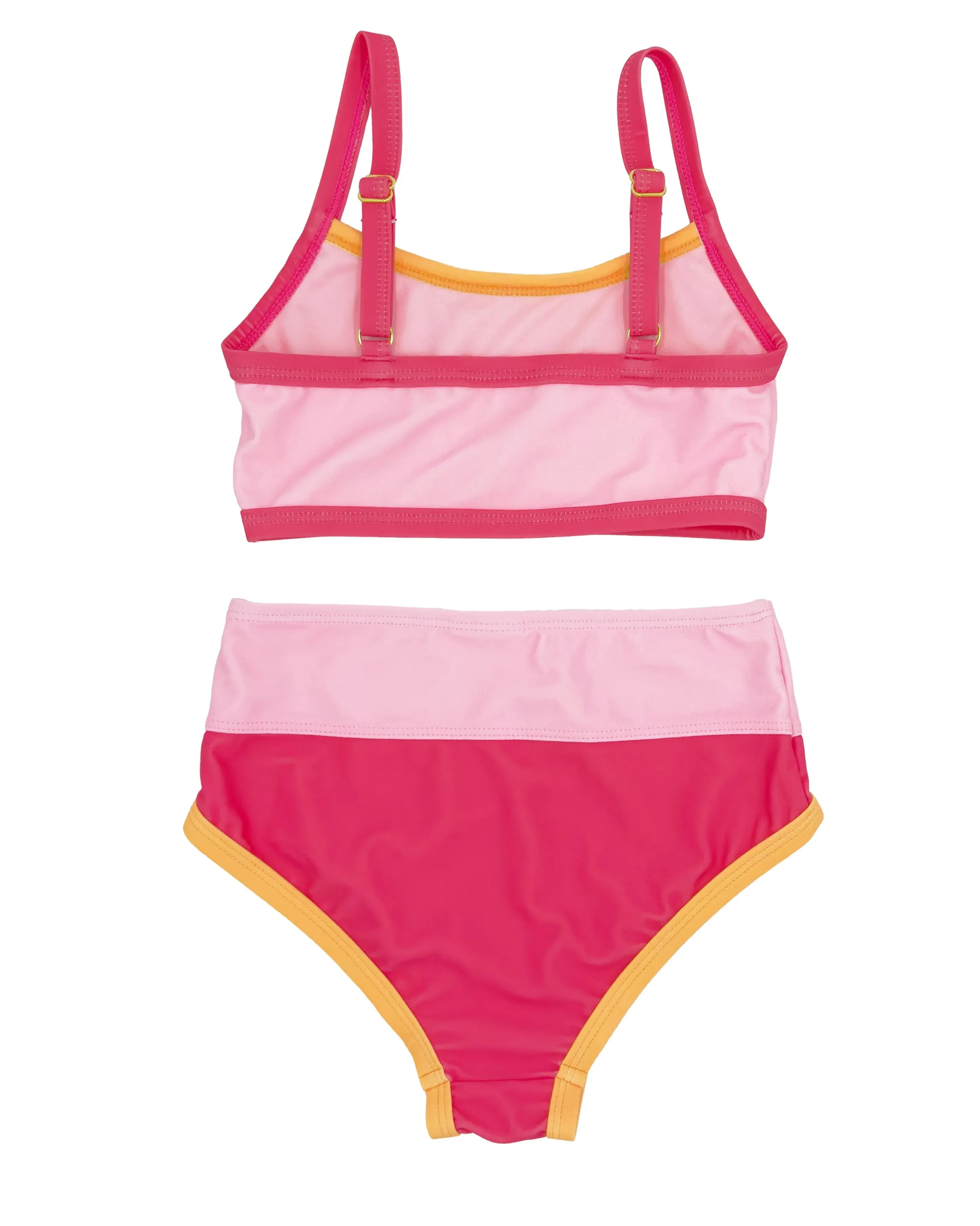 Retro Ringer Bikini - Hot Coral