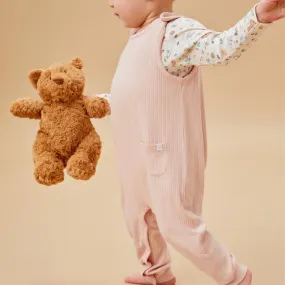 Ribbed Dungarees & Bear Bodysuit Outfit