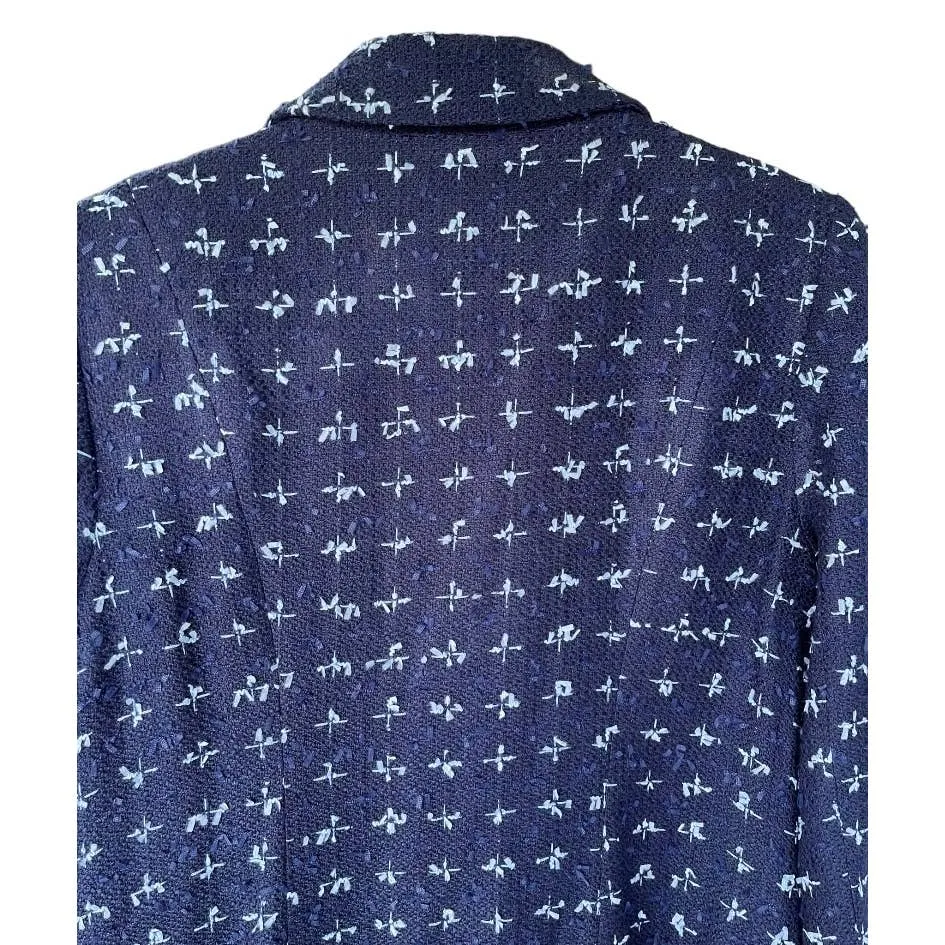Sail to Sable Multi Tweed Butyon Front Coat Jacket Size M Navy/Sky New