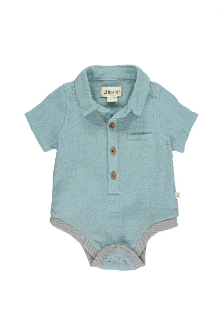 Sea Button-up Pocket Bodysuit