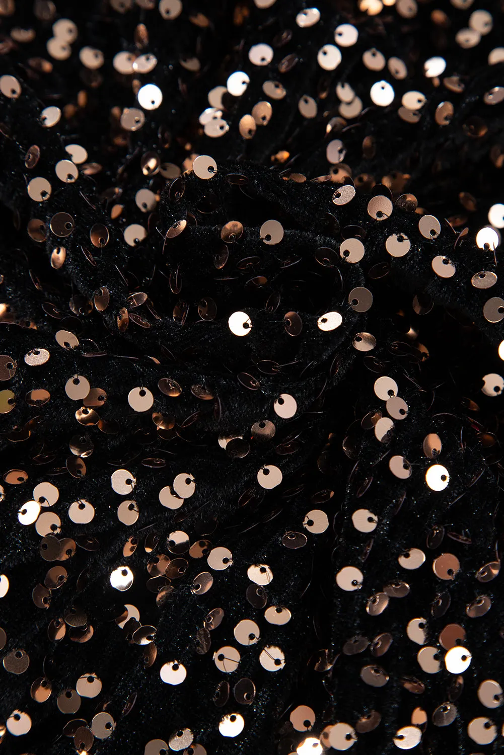Sequin Deep V-Back Puff Sleeve Bodysuit