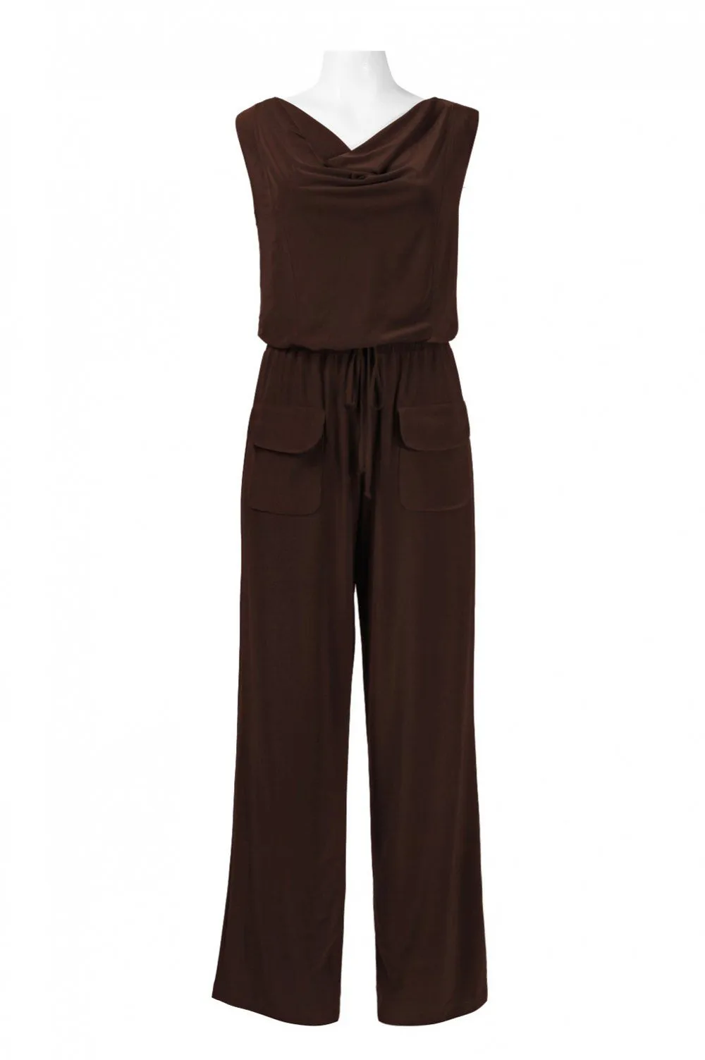 Sleeveless Cowl Neckline Jersey Jumpsuit