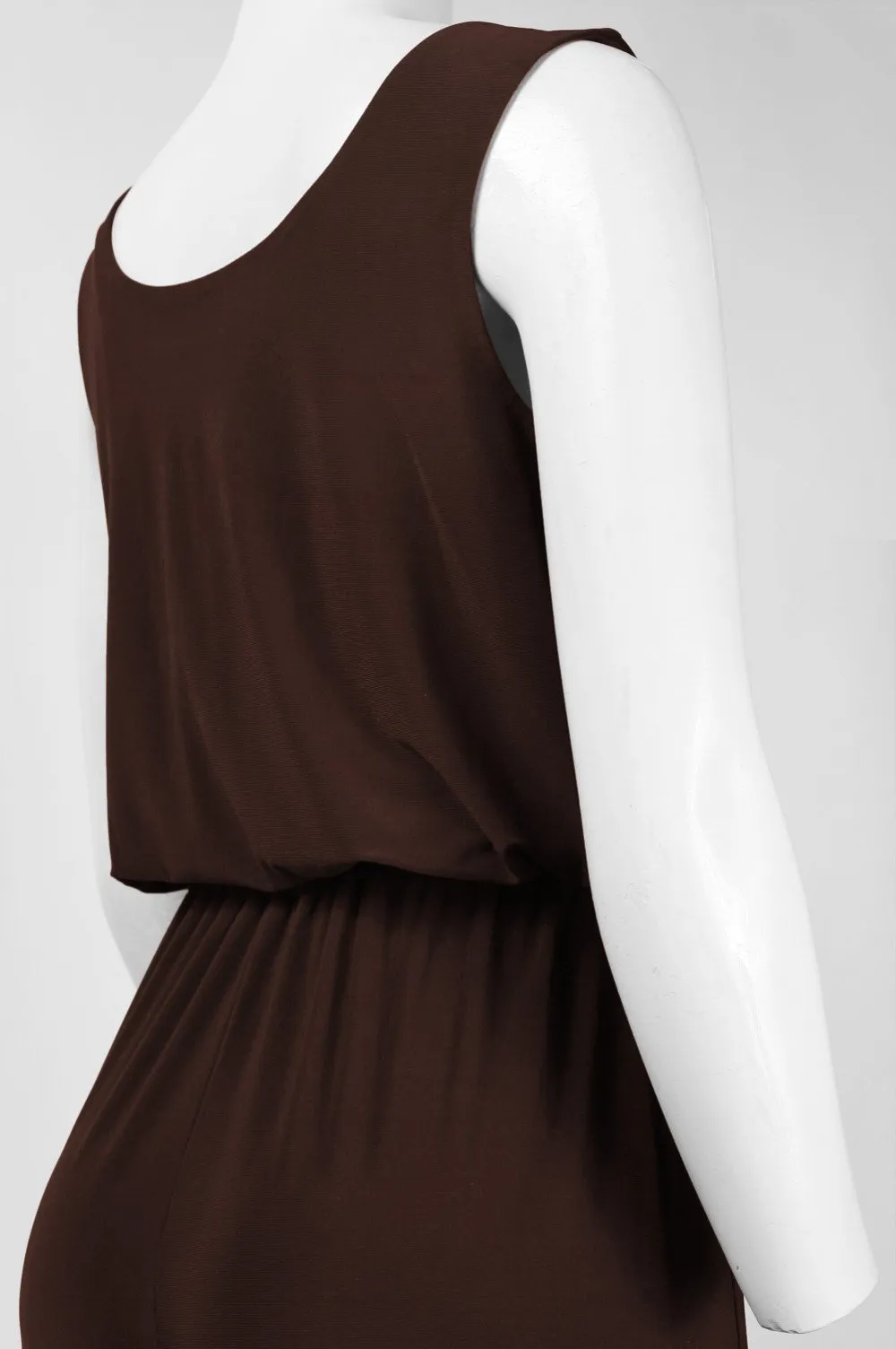 Sleeveless Cowl Neckline Jersey Jumpsuit