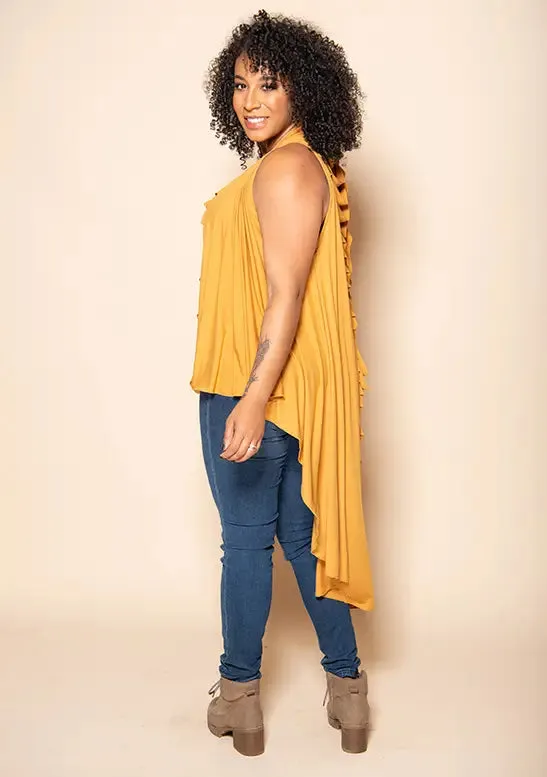 Slitback Convertible Shawl - MUSTARD