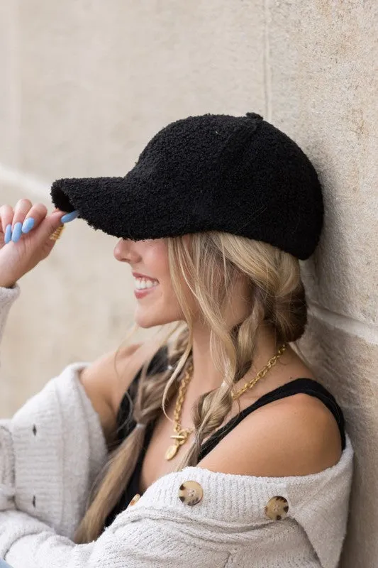 TEEK - Boucle Sherpa Teddy Bear Knit Ball Cap