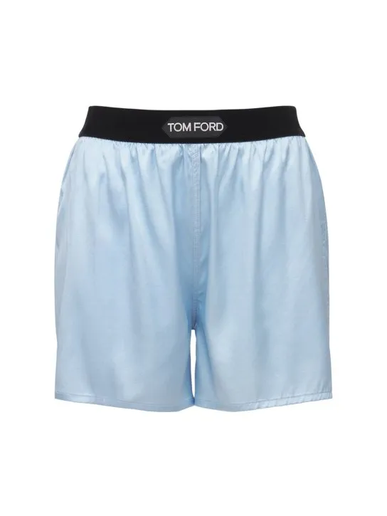 Tom Ford   LOGO SILK SATIN MINI SHORTS 