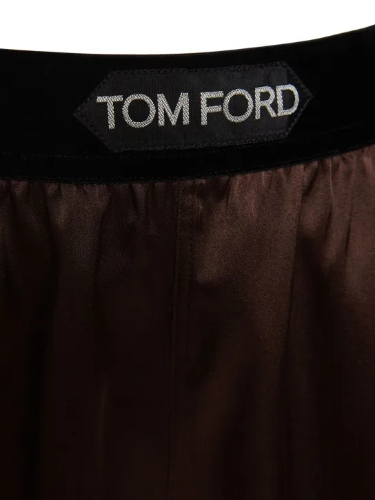 Tom Ford   Logo silk satin mini shorts 