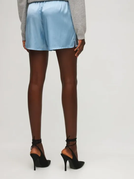 Tom Ford   LOGO SILK SATIN MINI SHORTS 