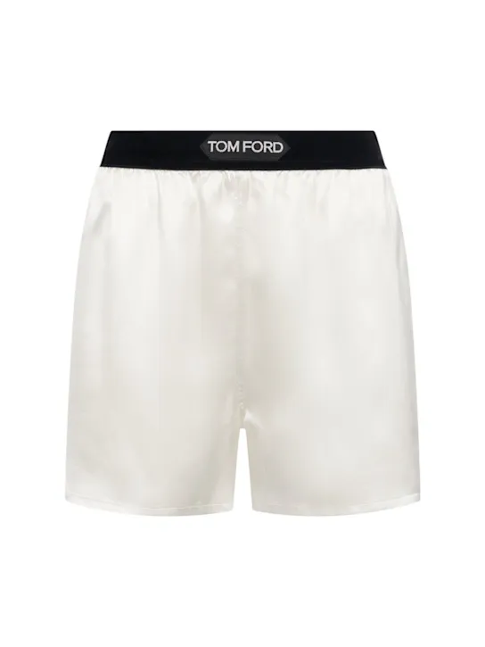 Tom Ford   Logo silk satin mini shorts 