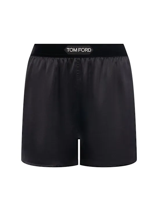 Tom Ford   Logo silk satin mini shorts 