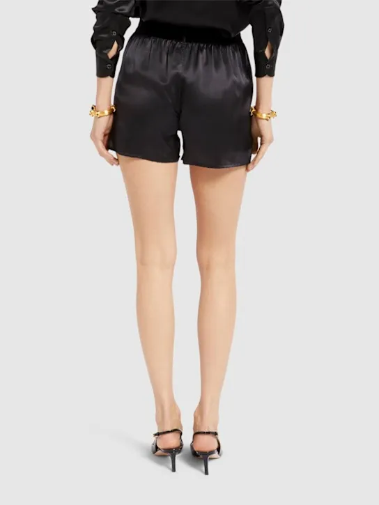 Tom Ford   Logo silk satin mini shorts 