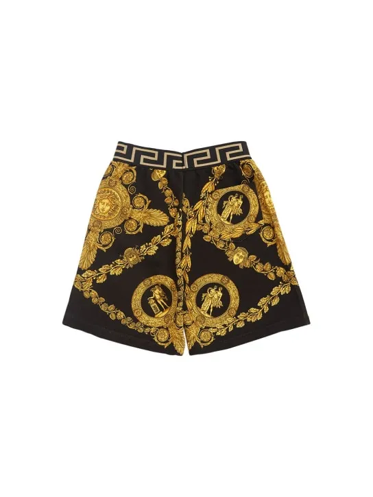 Versace   Baroque print cotton sweat shorts 