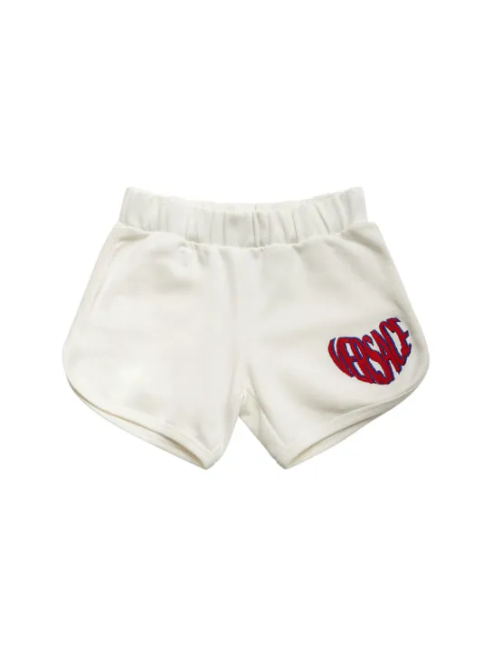 Versace   Embroidered cotton jersey shorts 