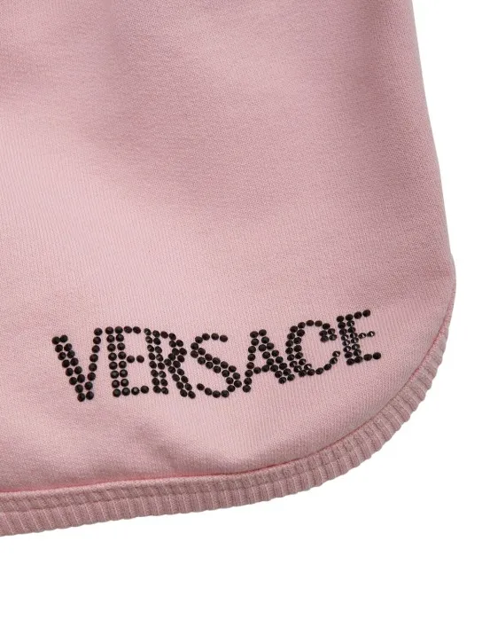 Versace   Embroidered logo cotton jersey shorts 