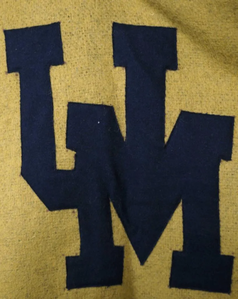 Vintage UNIVERSITY of MICHIGAN Stadium Poncho Fringed Blanket Wool Wolverines