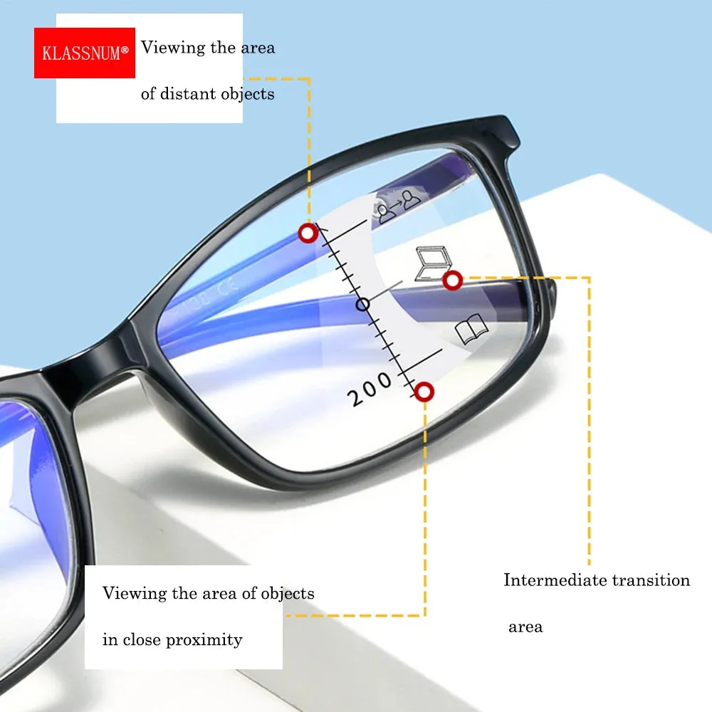 Women Smart Reading Glasses Men Progressive Multi-Focus Near Far Presbyopia Glasses Magnifing Eyewear  1.0 2.5 4.0 Plus