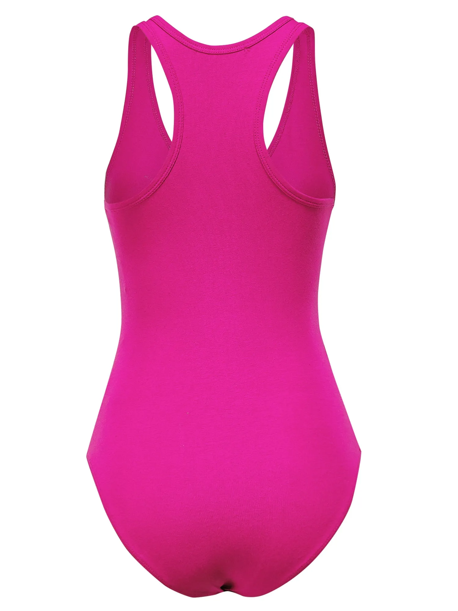 Women's Basic Solid Sleeveless V Neck Stretchy Bodysuit Top (FWT1011)