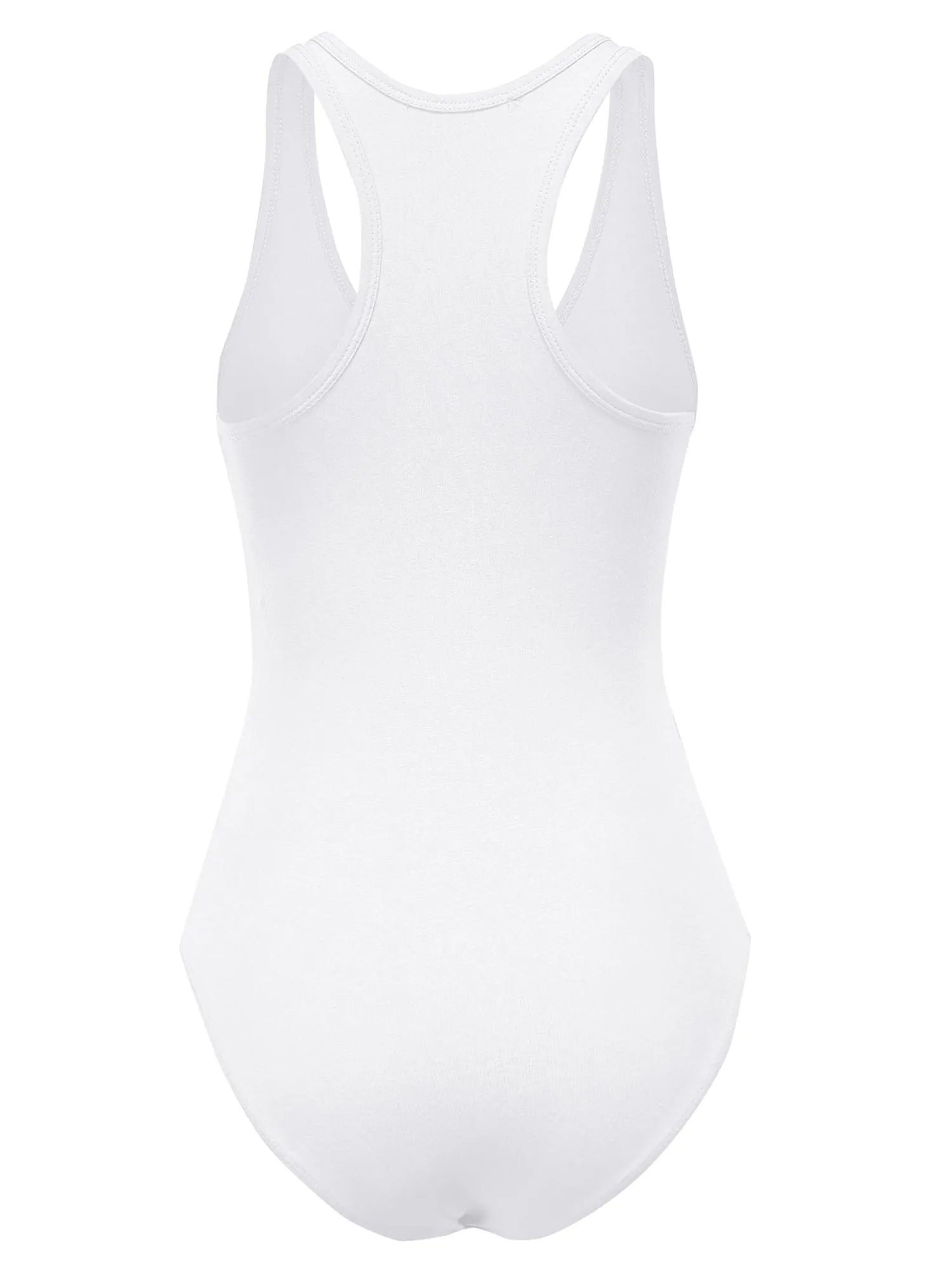 Women's Basic Solid Sleeveless V Neck Stretchy Bodysuit Top (FWT1011)