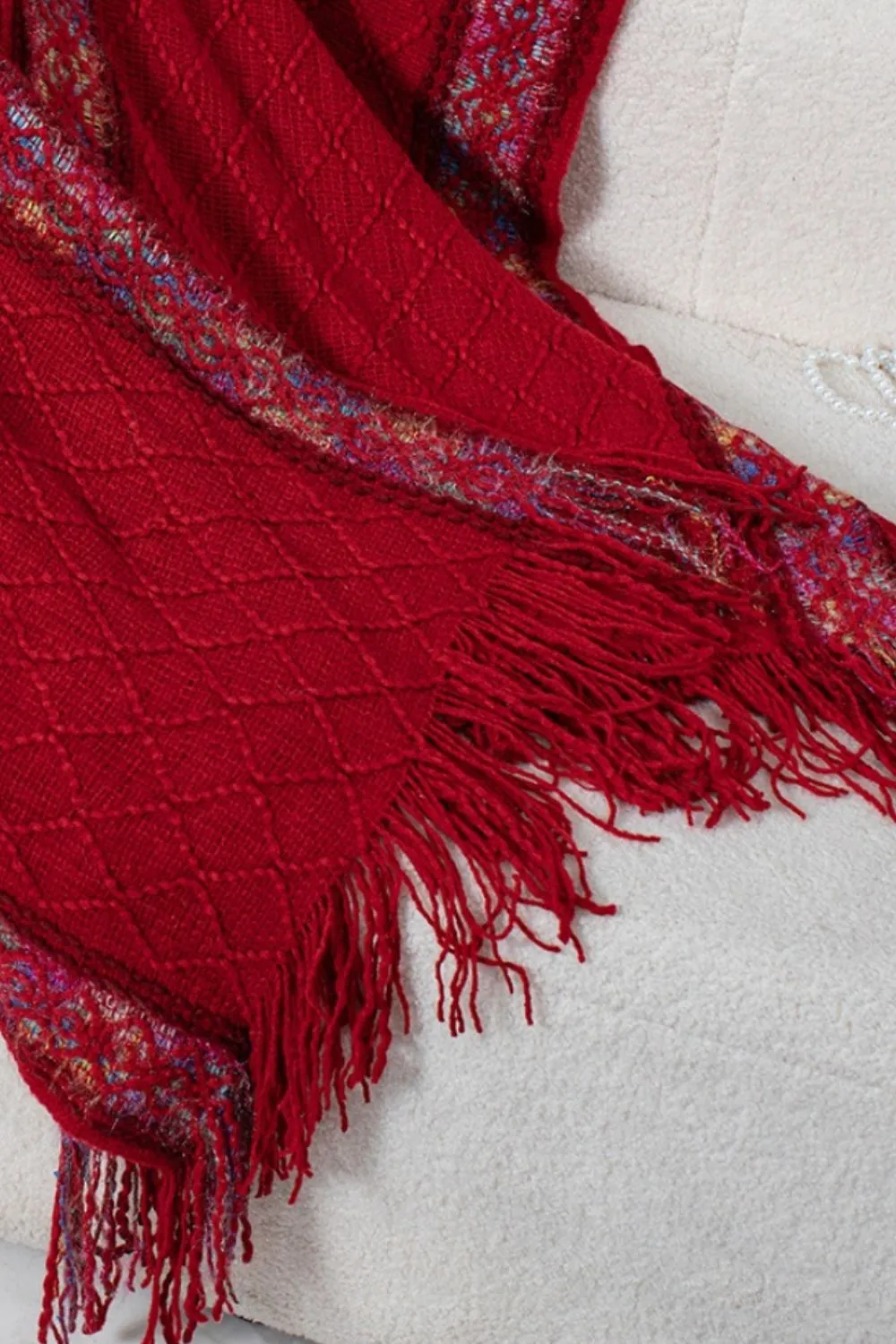 Womens Fringe Half Sleeve Hooded Poncho (ONE SIZE)