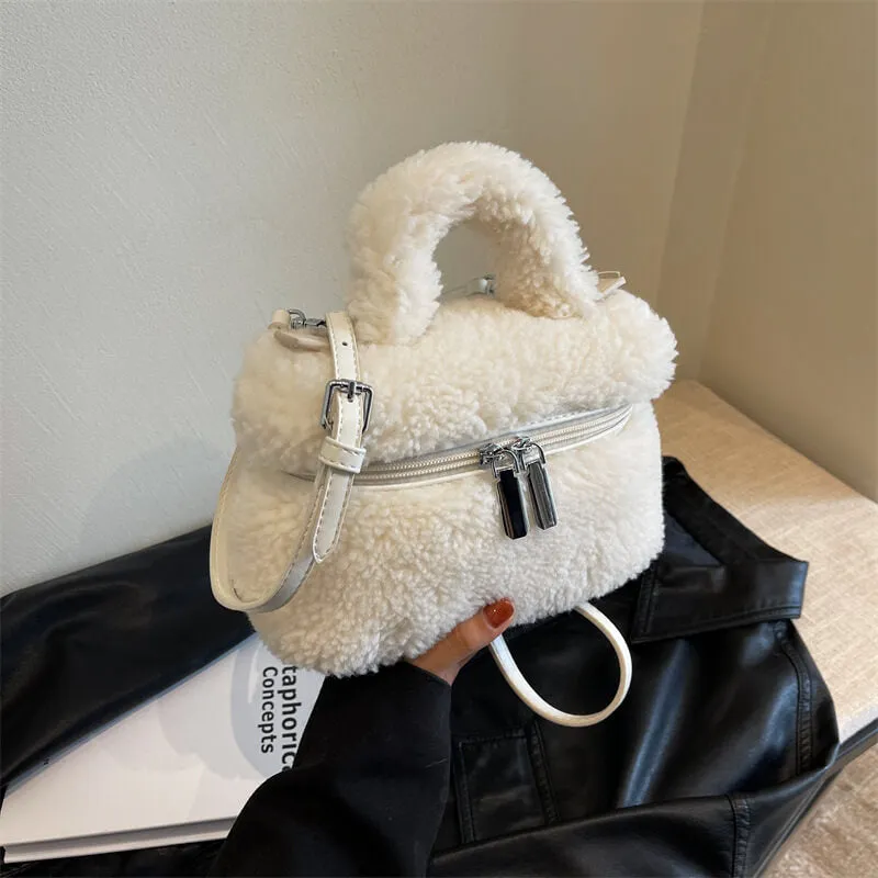 Wool Fax Fluffy Fur Beauty Box Bags-Showtown