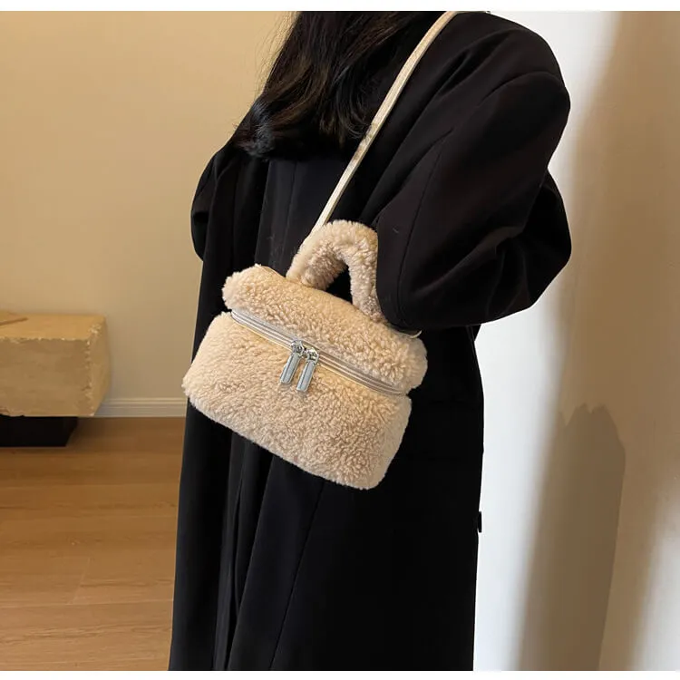 Wool Fax Fluffy Fur Beauty Box Bags-Showtown