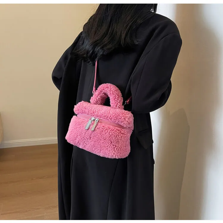 Wool Fax Fluffy Fur Beauty Box Bags-Showtown