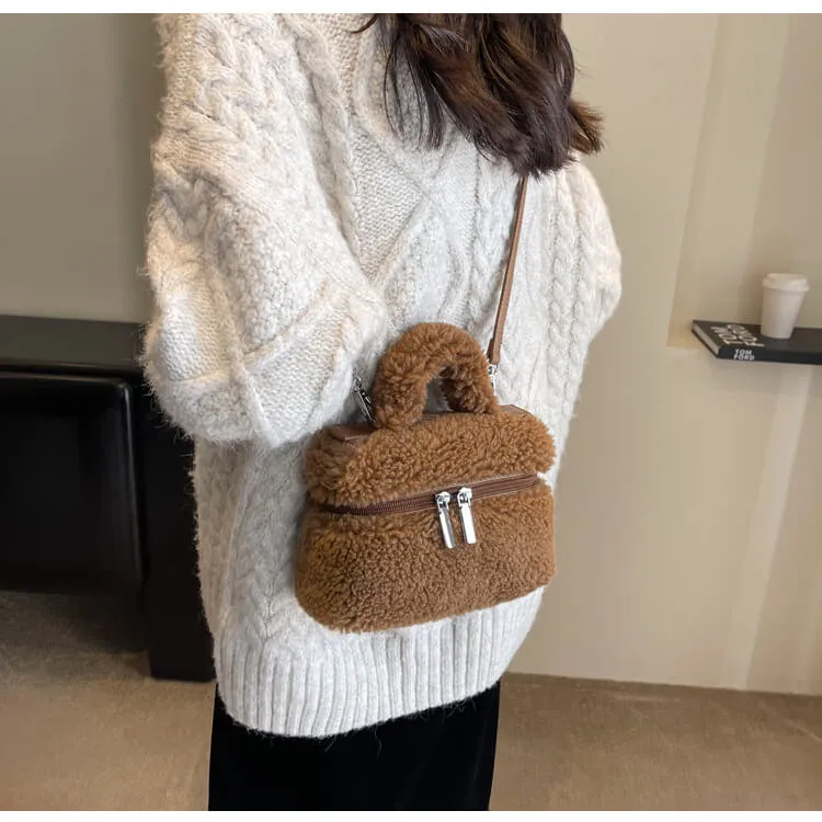 Wool Fax Fluffy Fur Beauty Box Bags-Showtown