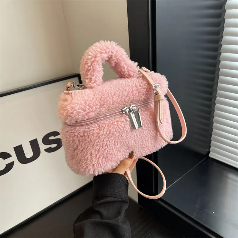 Wool Fax Fluffy Fur Beauty Box Bags-Showtown