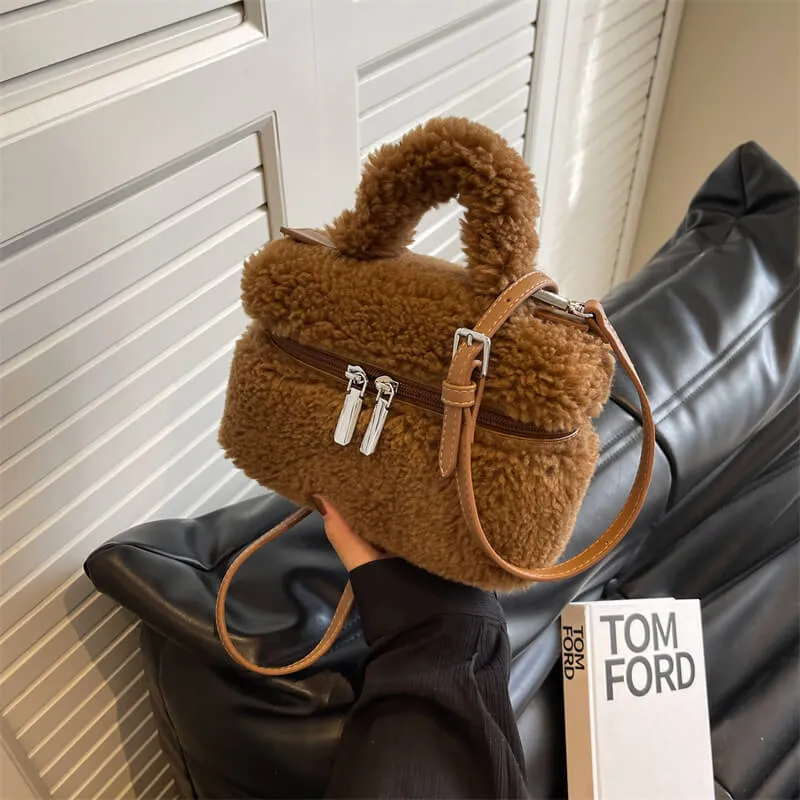 Wool Fax Fluffy Fur Beauty Box Bags-Showtown