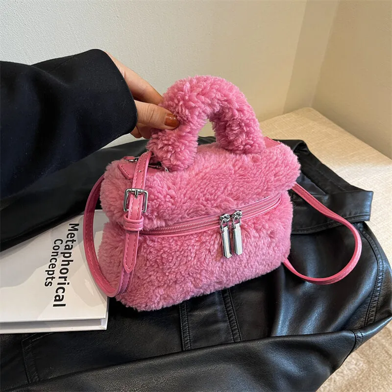 Wool Fax Fluffy Fur Beauty Box Bags-Showtown