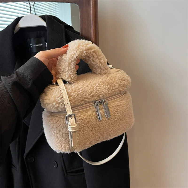 Wool Fax Fluffy Fur Beauty Box Bags-Showtown