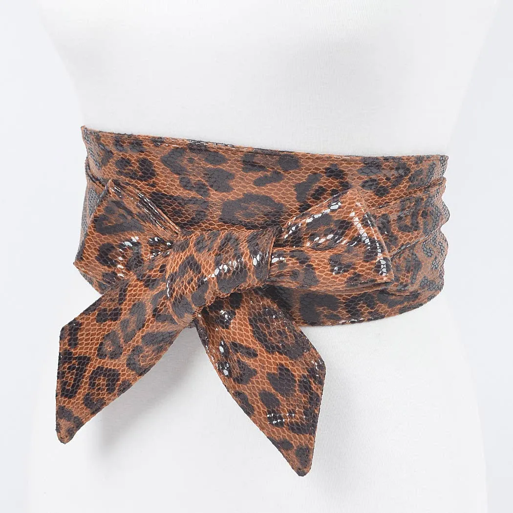 Wrap Faux Leo Kimono Belt