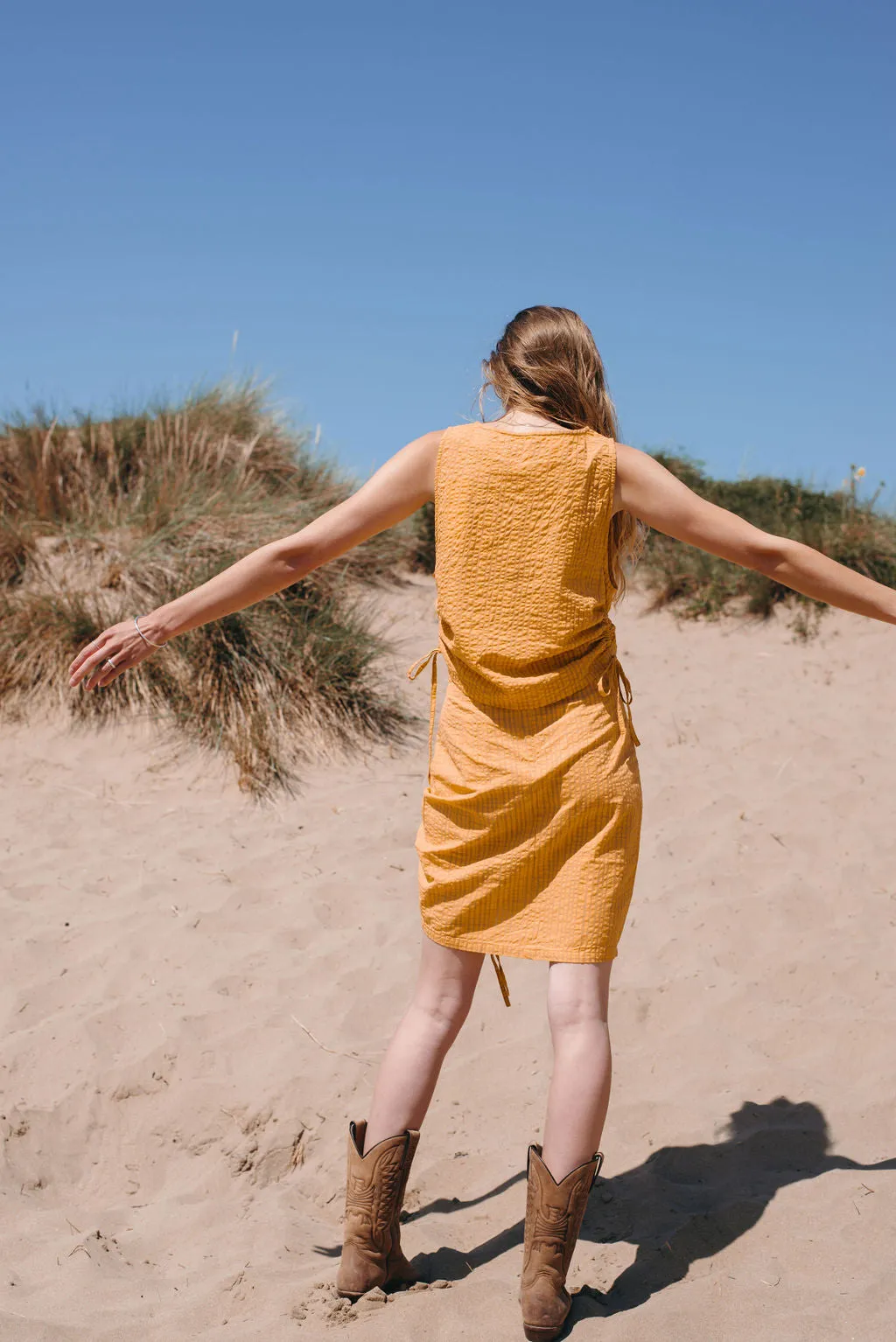 Yellow Seersucker Rachel Skirt