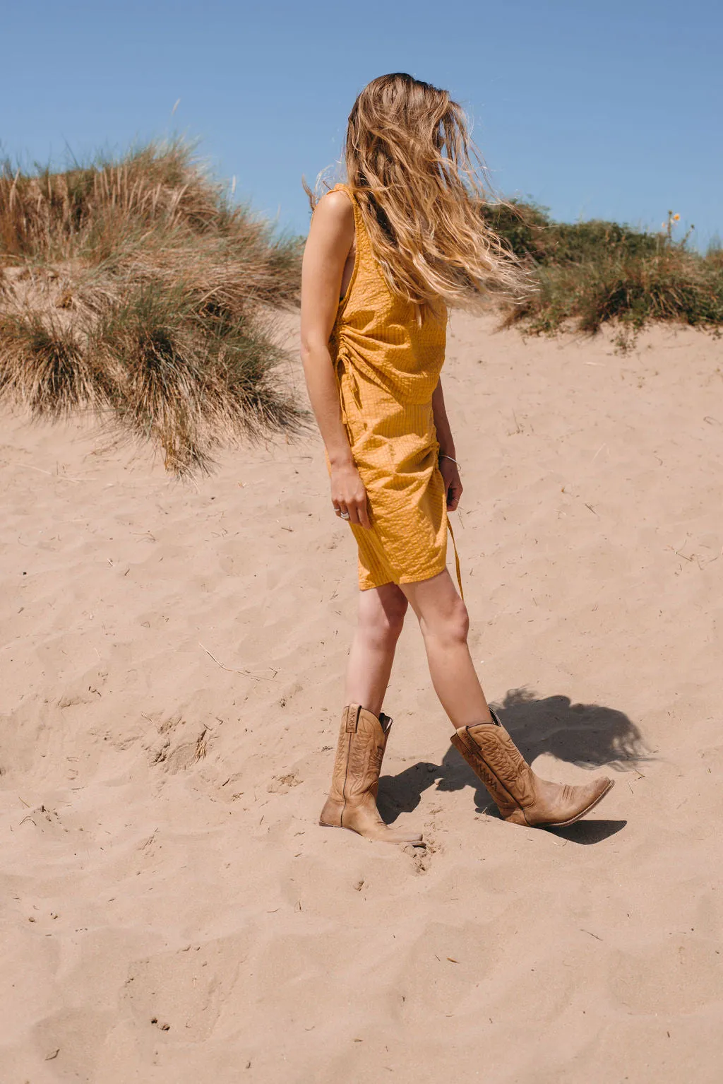 Yellow Seersucker Rachel Skirt