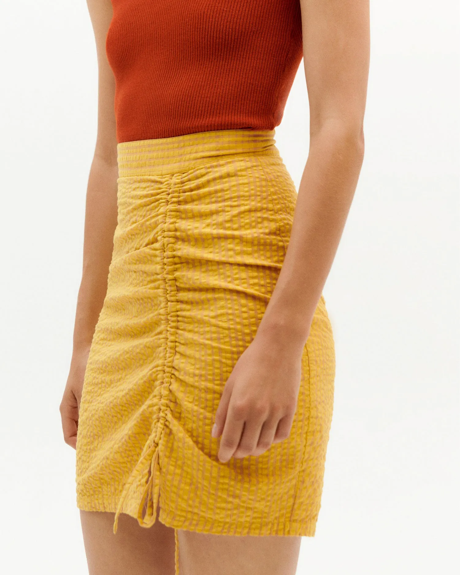 Yellow Seersucker Rachel Skirt