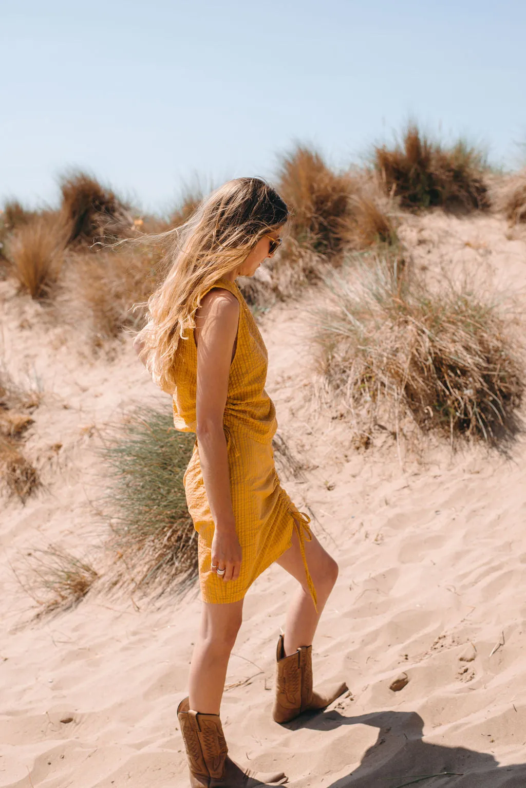 Yellow Seersucker Rachel Skirt