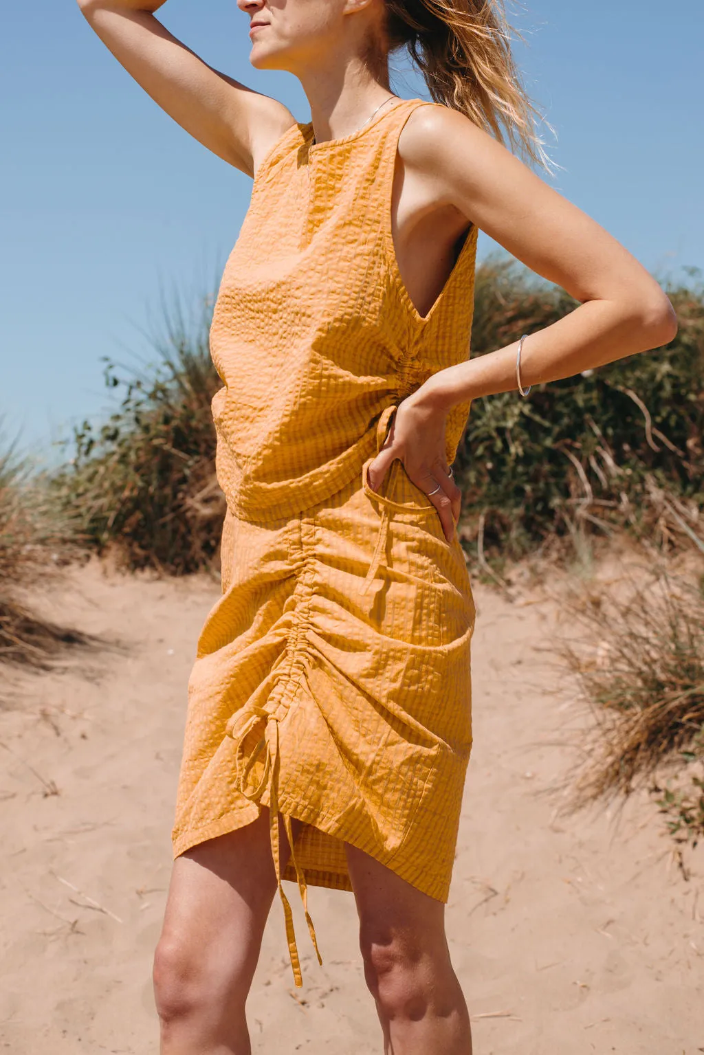 Yellow Seersucker Rachel Skirt